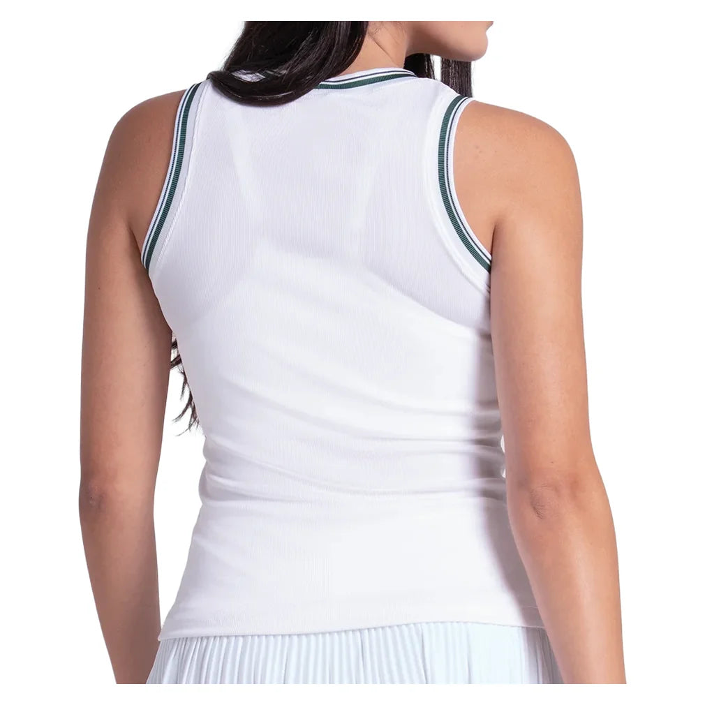 Women's Preppy Court Tank White, Lucky In Love, Pickleball Express, CX188-95G110-1