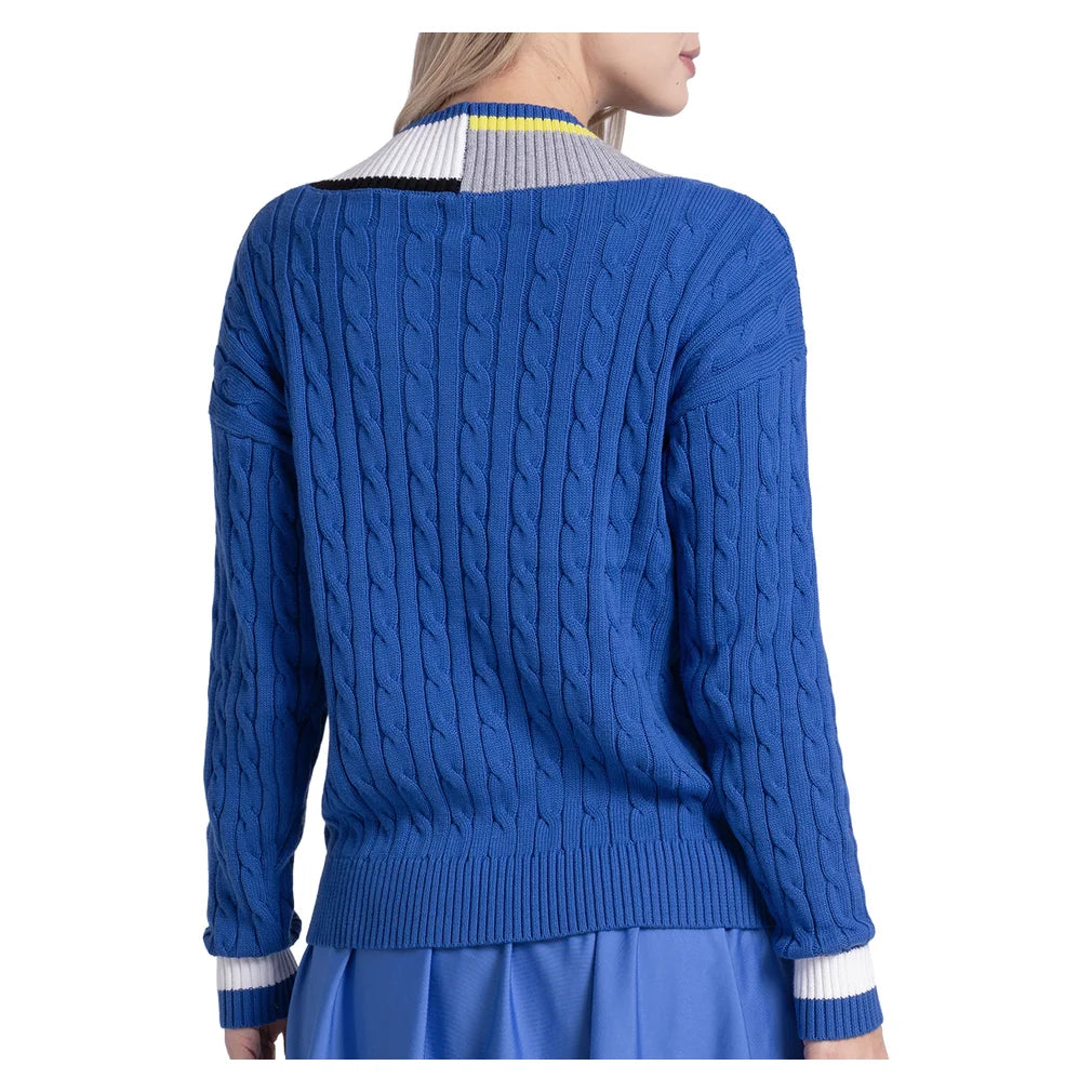 Women's Bold Play Sweater Parisian Blue, Lucky In Love, Pickleball Express, CX193-92G434-1