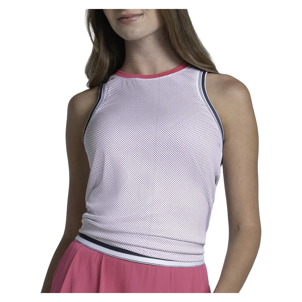 Women's Game Point Tennis Tank White, Lucky In Love, White, Tennis Express, CX198-09H110-WHITE-1