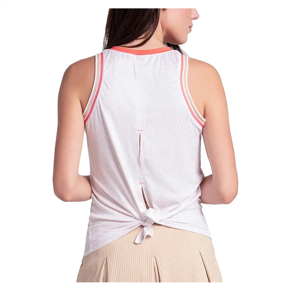 Women's Clubhouse Tank White and Camel