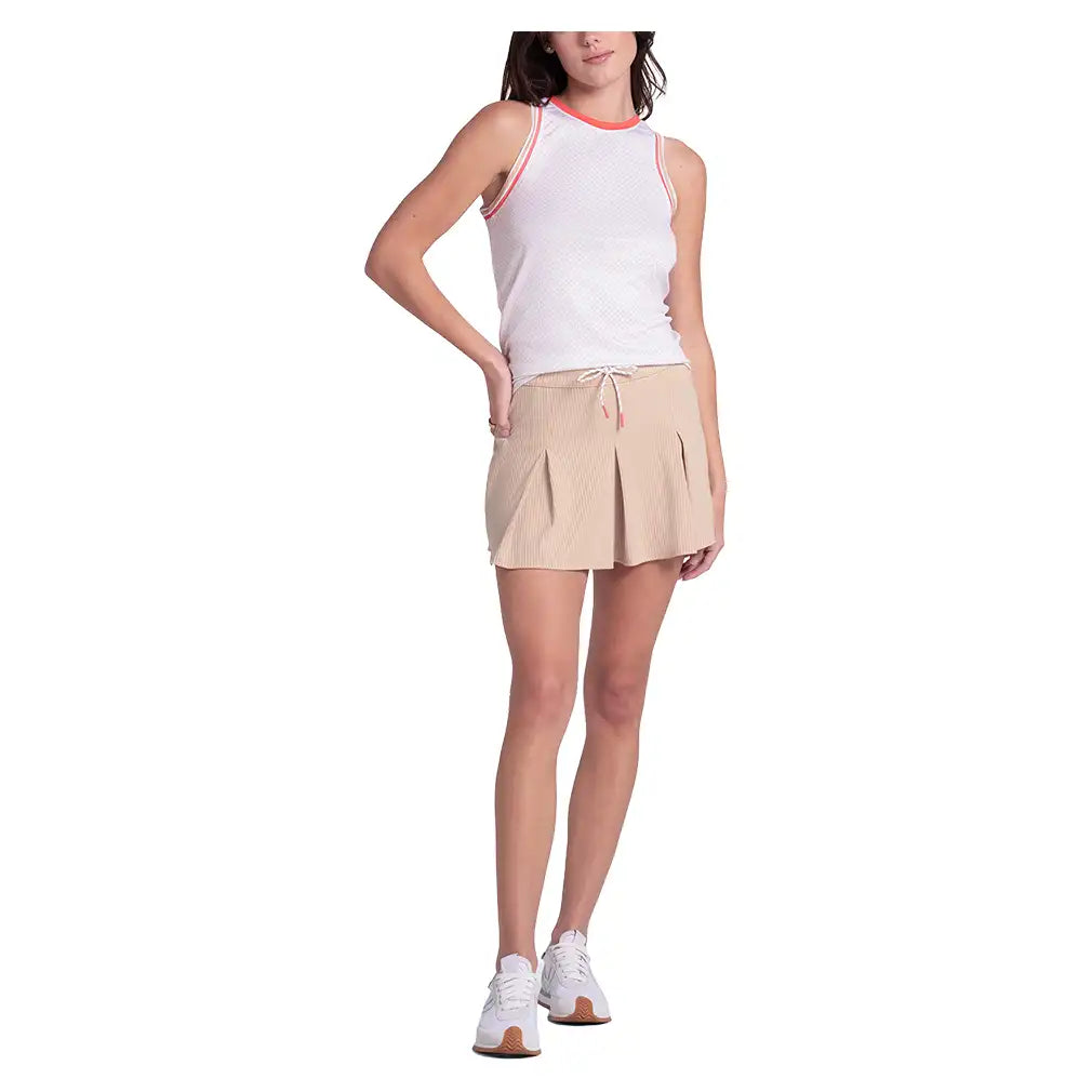 Women's Clubhouse Tank White and Camel