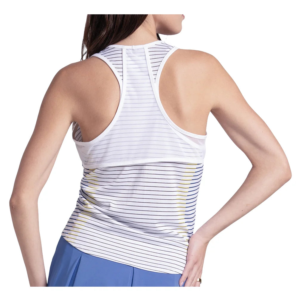 Women's Game On Stripe Tank White, Lucky In Love, Pickleball Express, CX206-25H110-1