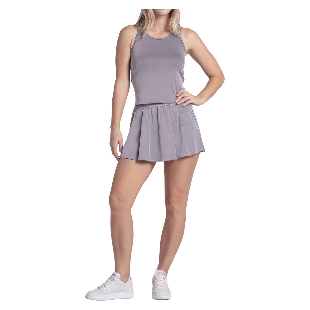 Women's Rib Sport Cord Tank White and Black, Lucky In Love, Pickleball Express, CX207-121-3