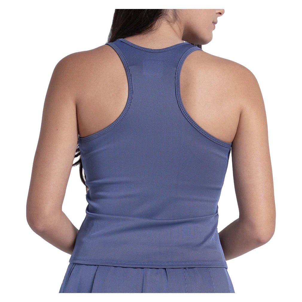 Women's Rib Sport Cord Tank Parisian Blue, Lucky In Love, Pickleball Express, CX207-434-1