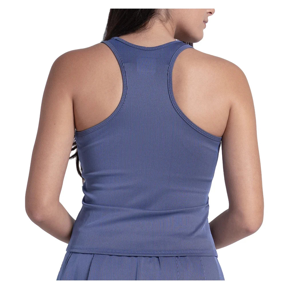 Women's Rib Sport Cord Tennis Tank Parisian Blue, Lucky In Love, Tennis Express, CX207-434-1
