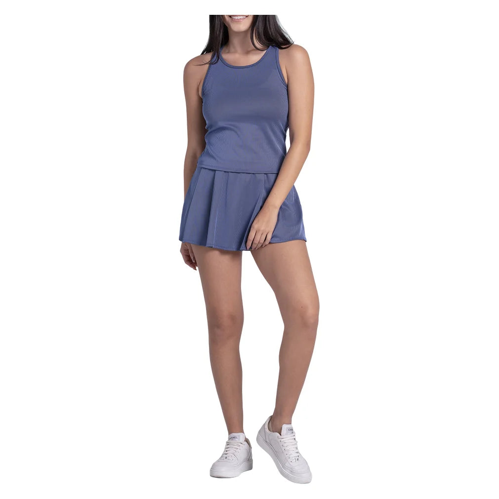 Women's Rib Sport Cord Tank Parisian Blue, Lucky In Love, Pickleball Express, CX207-434-3