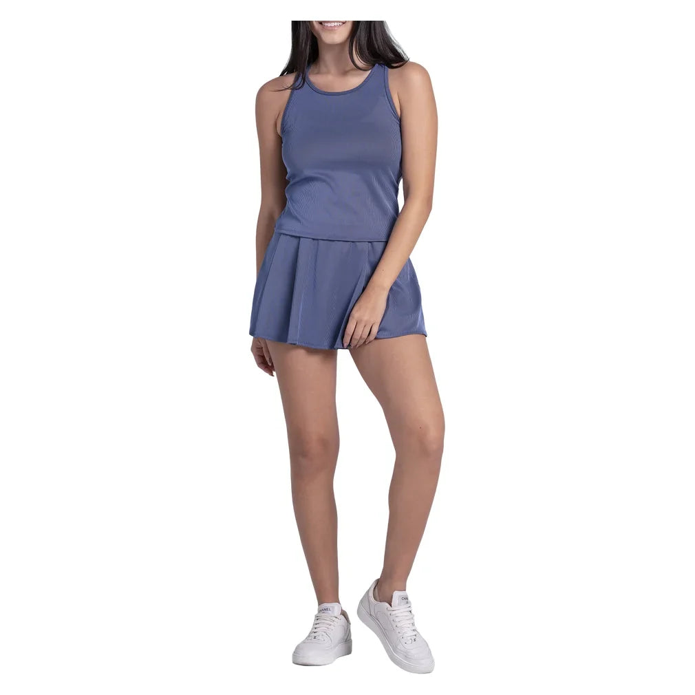 Women's Rib Sport Cord Tennis Tank Parisian Blue, Lucky In Love, Tennis Express, CX207-434-3