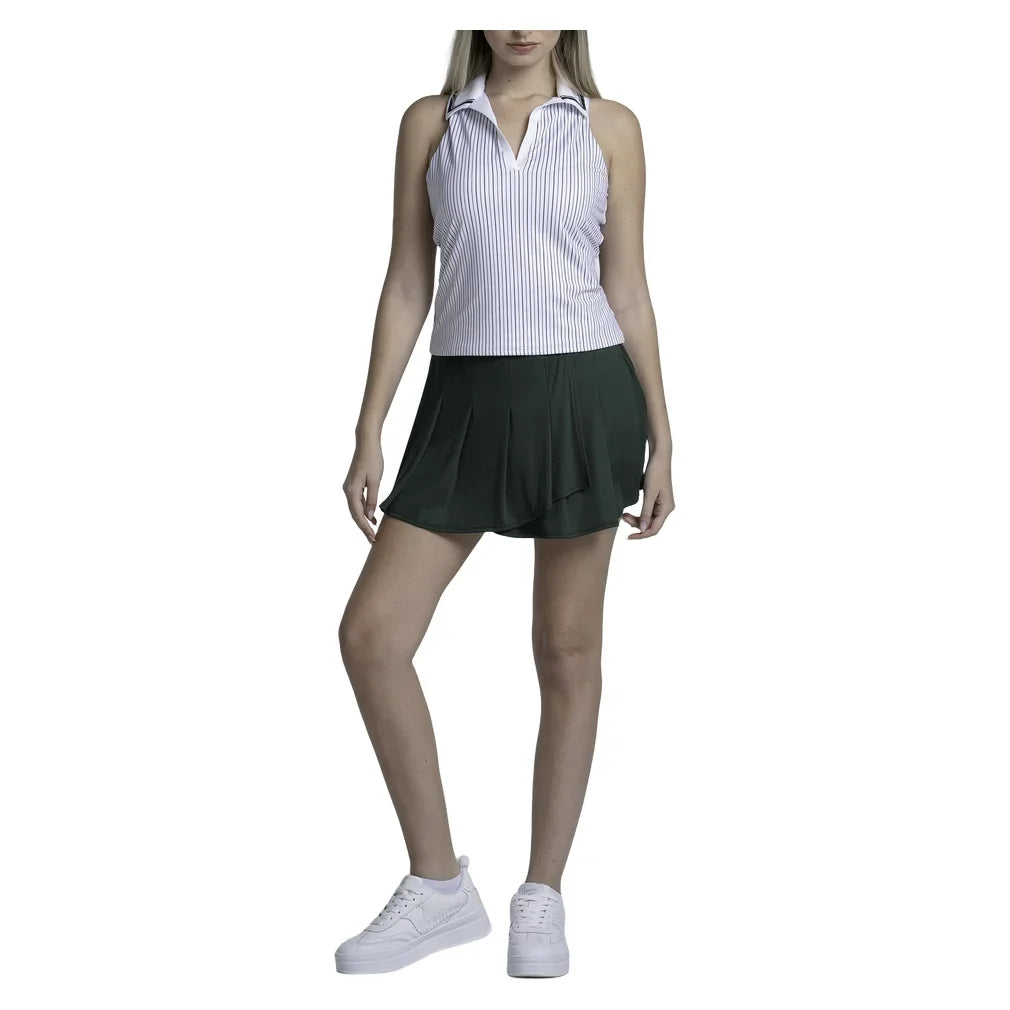 Women's Ivy Classic Tennis Polo Tank White, Lucky In Love, Tennis Express, CX220-97G110-2