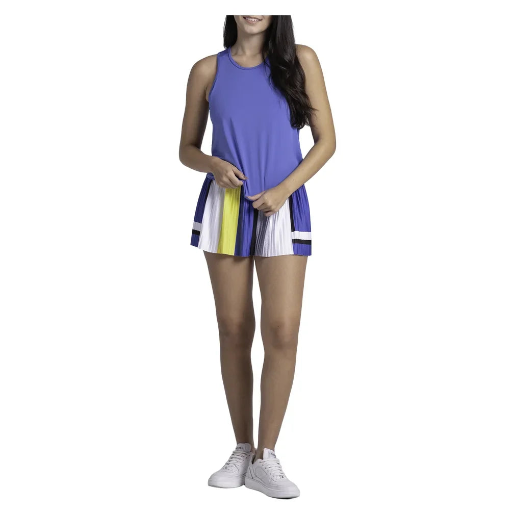 Women's Court Drip Tennis Tank Parisian Blue, Lucky In Love, Tennis Express, CX221-434-3