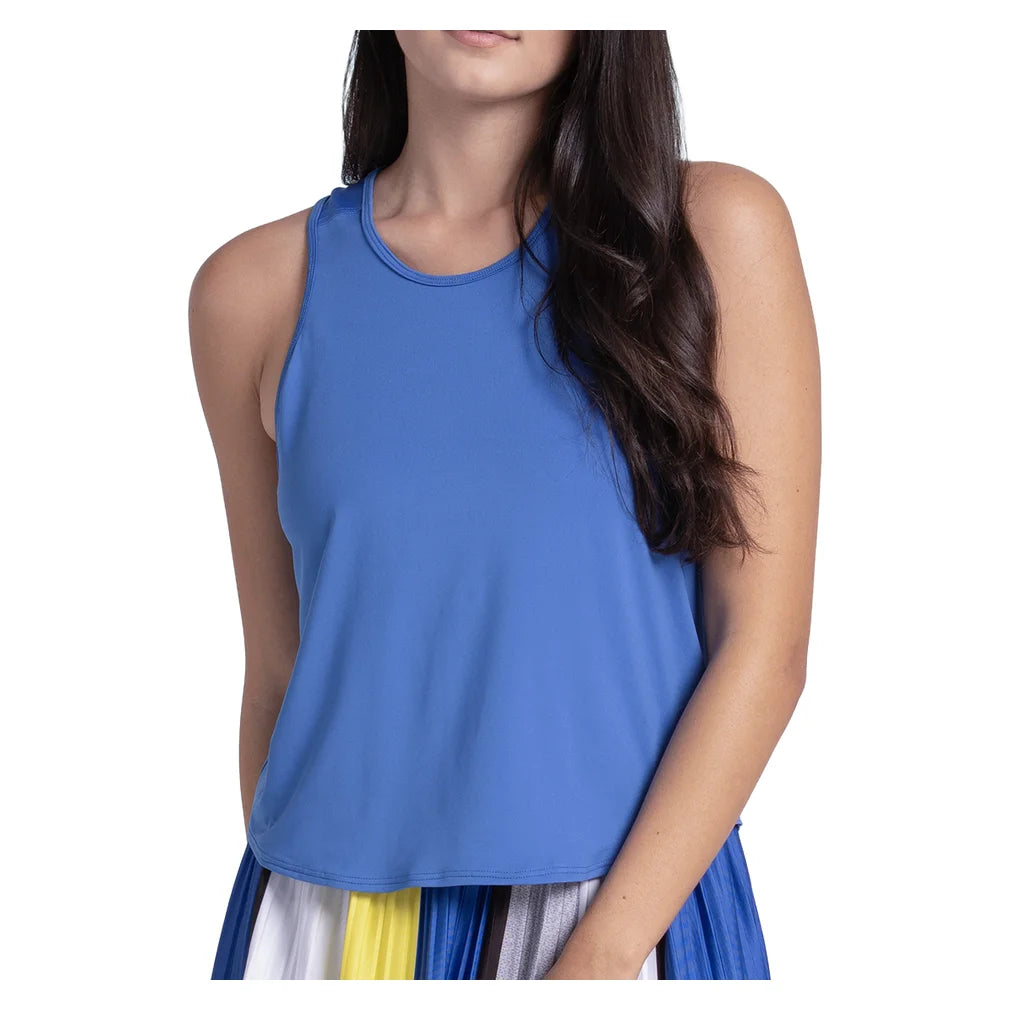 Women's Court Drip Tank Parisian Blue, Lucky In Love, Parisian Blue, Pickleball Express, CX221-434-PARISIAN-BLUE-1