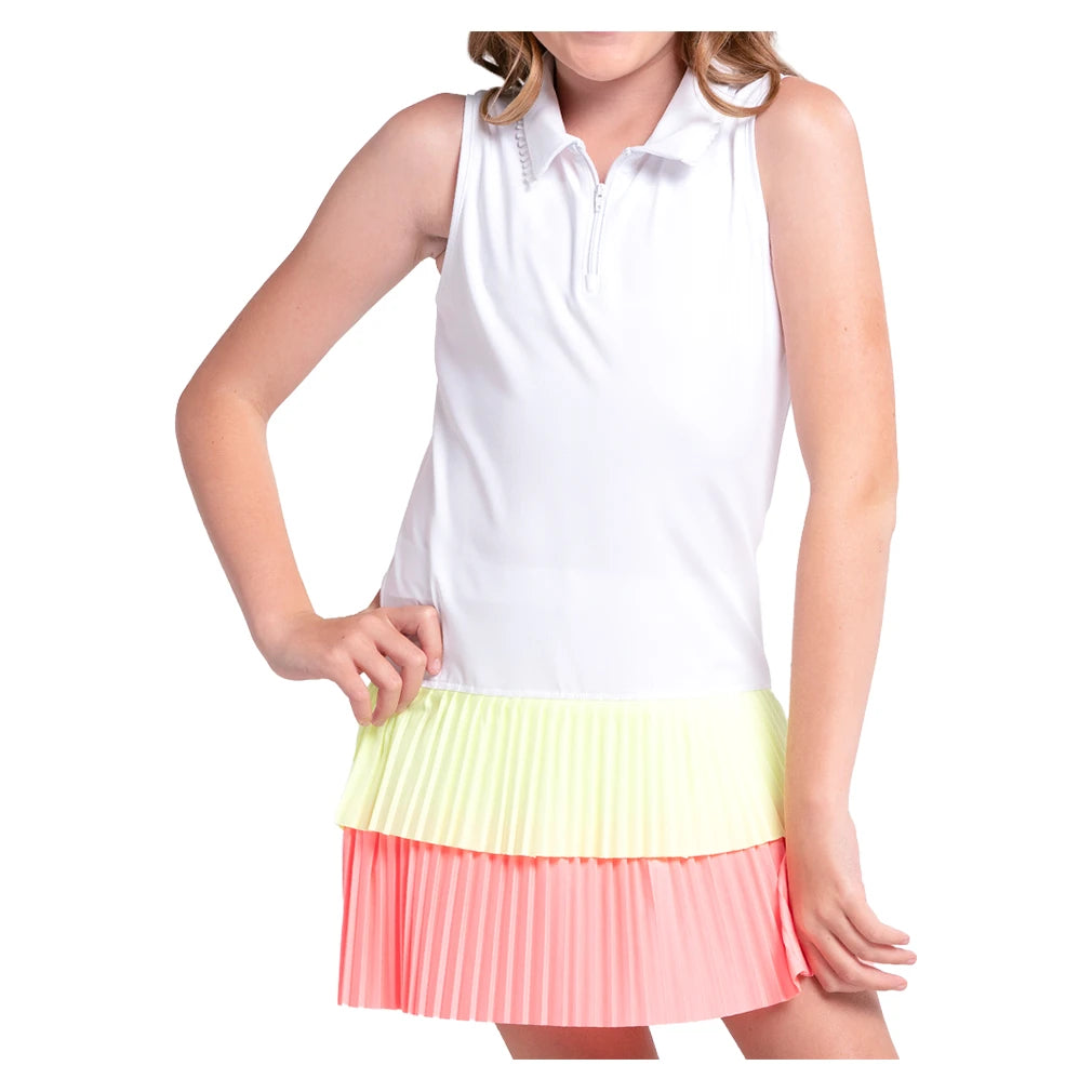 Girls' Match Pleated Polo Dress