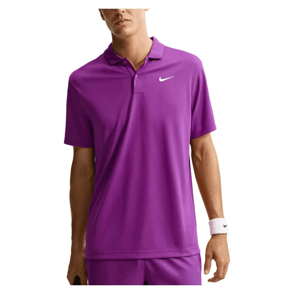 Men's Court Dri-FIT Solid Polo, Nike, 505 Bold Berry/White, Pickleball Express, DH0857-H26-505-BOLD-BERRY-WHITE-1