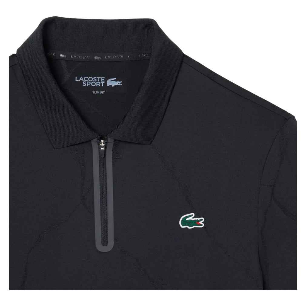 Men's Players Polo Black, Lacoste, Pickleball Express, DH6745-031F26-1