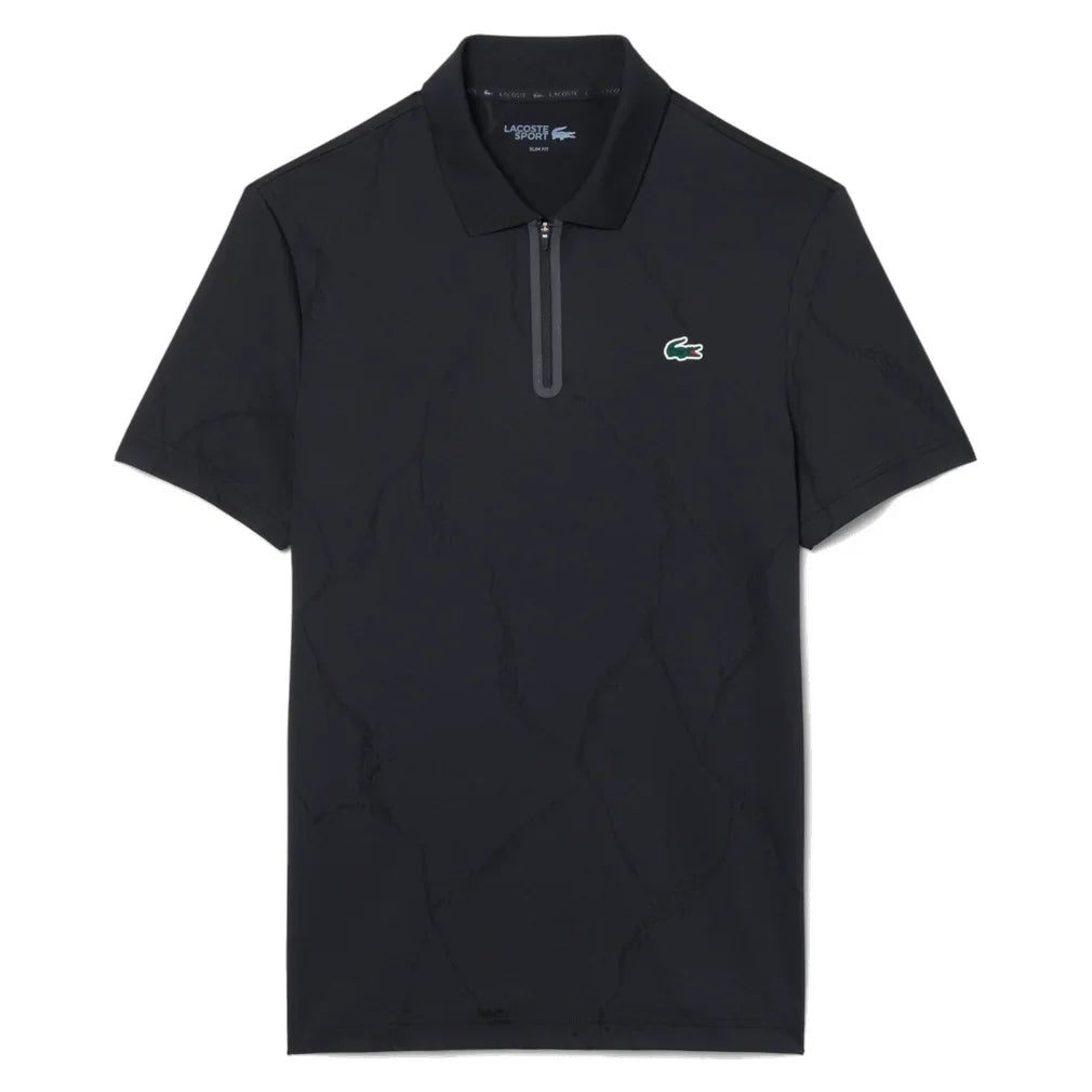 Men's Players Tennis Polo Black, Lacoste, Black, Tennis Express, DH6745-031F26-BLACK-1