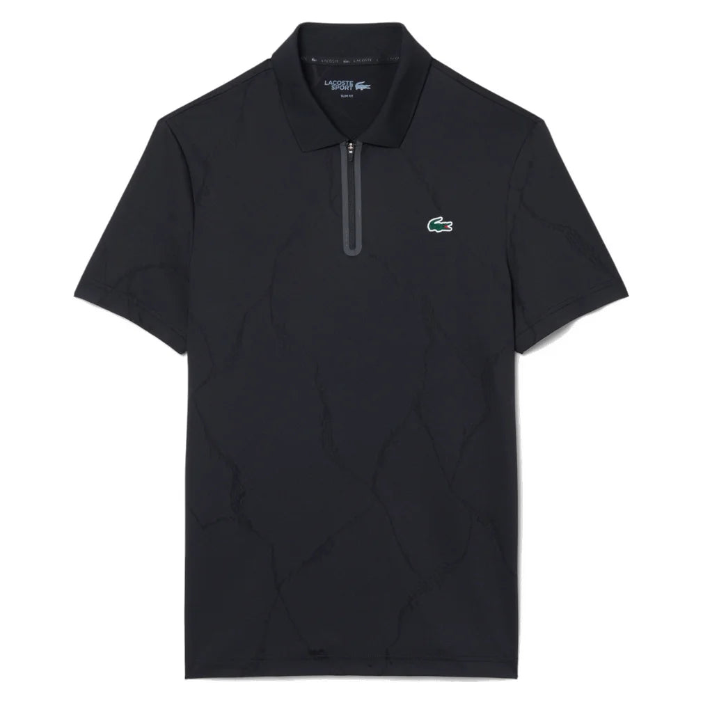 Men's Players Polo Black, Lacoste, Black, Pickleball Express, DH6745-031F26-BLACK-1
