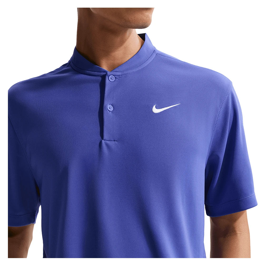 Men's Court Dri-FIT Blade Solid Polo Lapis and White