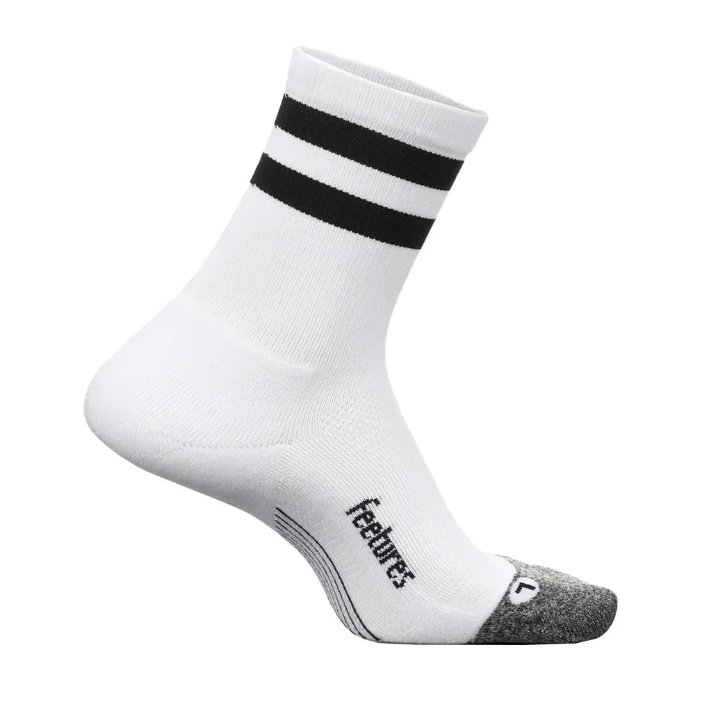 Elite Light Cushion Mini Crew Socks White High Top Stripe