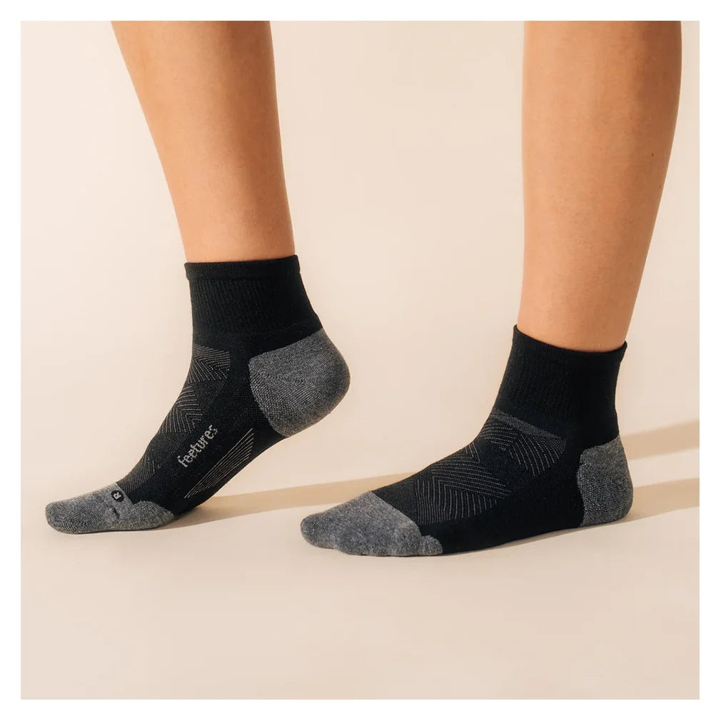 Elite Max Cushion Quarter Socks Black