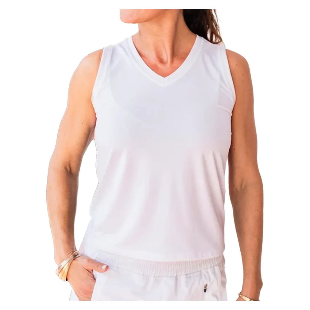 Women's Emery Tank, Bubble, White, Pickleball Express, EMRY-NF18-B-WHITE-2