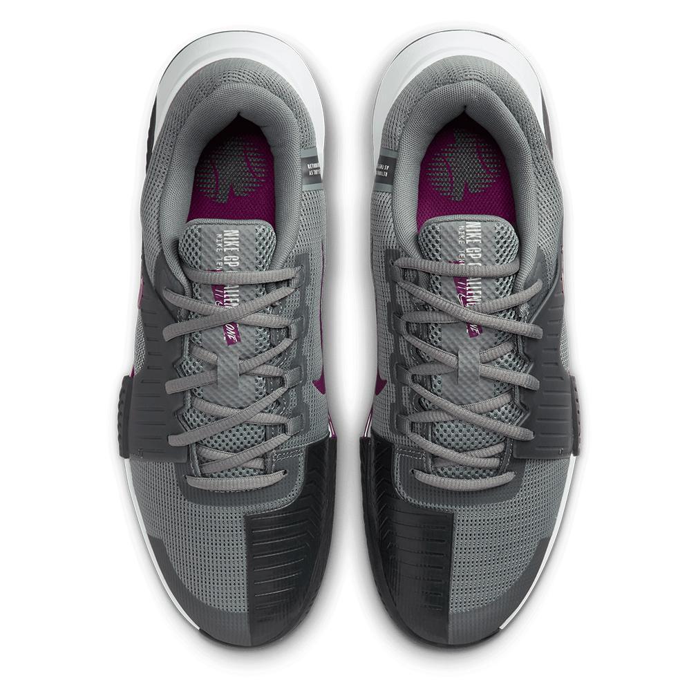 Mens Zoom GP Challenge 1 Court Shoes Smoke Grey and Sangria