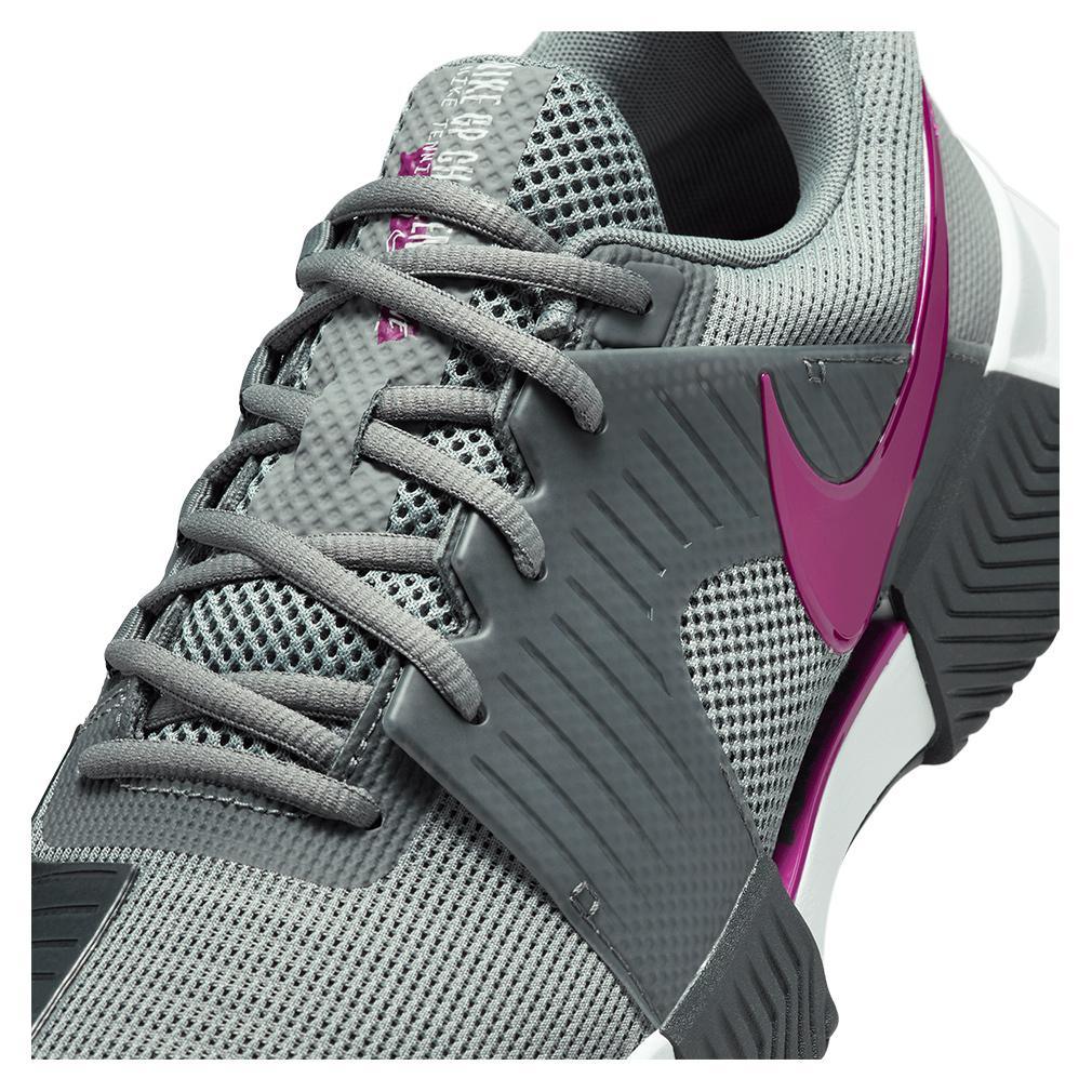 Mens Zoom GP Challenge 1 Court Shoes Smoke Grey and Sangria