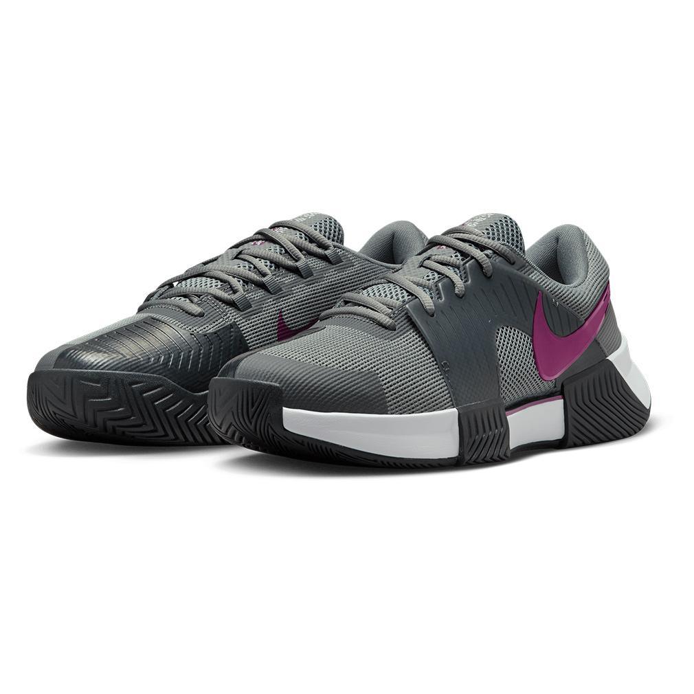 Mens Zoom GP Challenge 1 Court Shoes Smoke Grey and Sangria