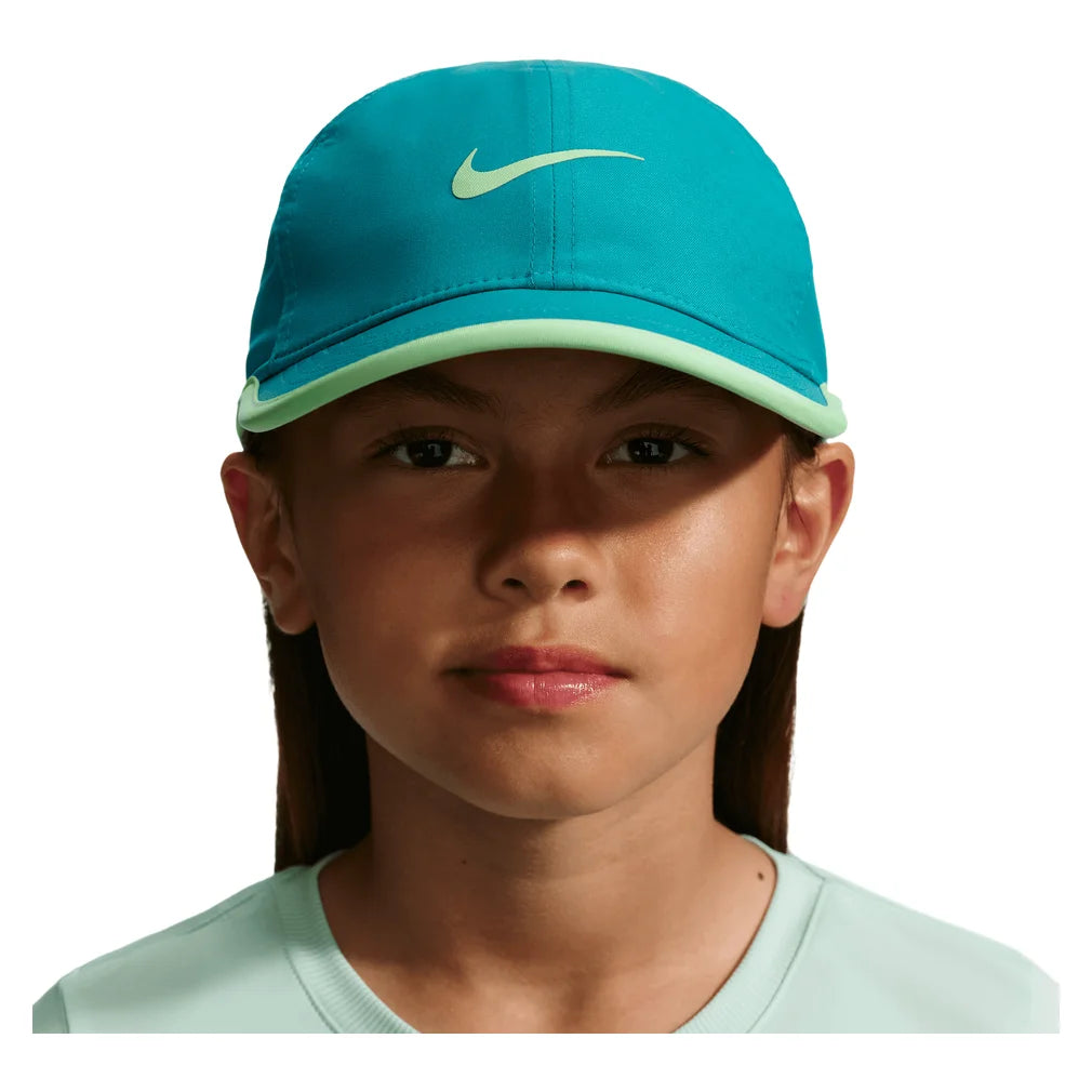 Juniors' Dri-FIT Club Unstructured Featherlight Tennis Cap, Nike, 316 Energy/Illusion Green, Pickleball Express, FB5062-F26-316-ENERGY-ILLUSION-GREEN-1