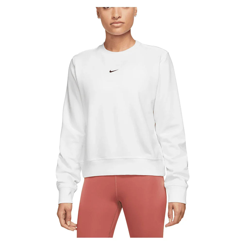 Women's Dri-Fit One Crew-Neck French Terry Sweatshirt White