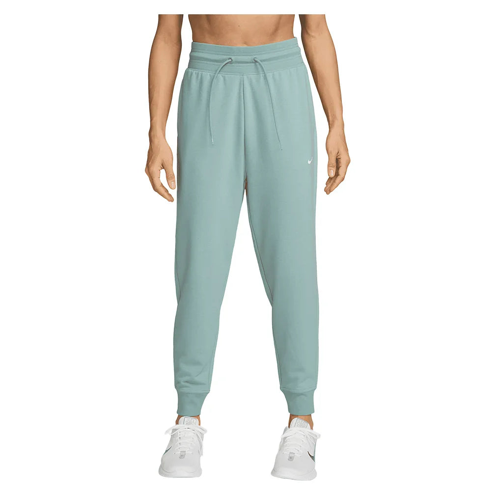 Women's One Dri-FIT High-Waisted 7/8 French Terry Joggers Cannon and White