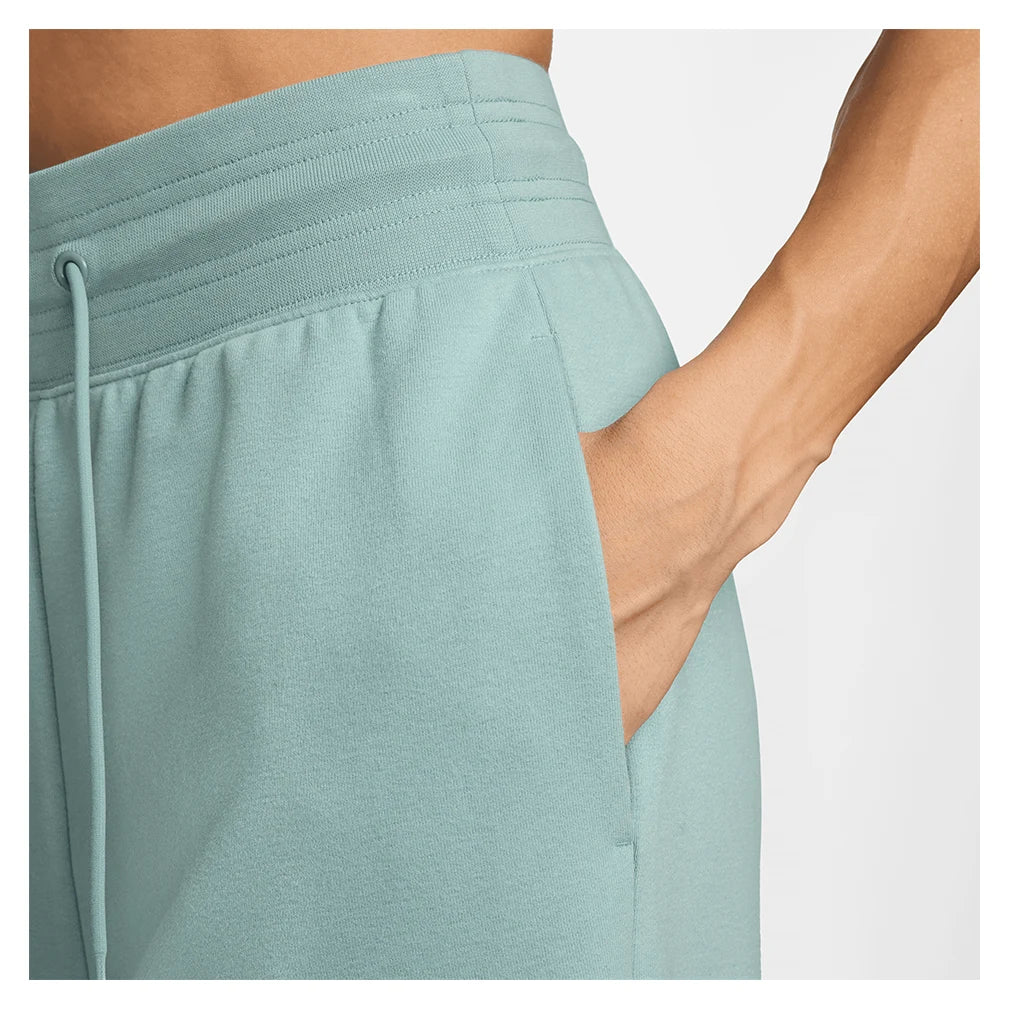 Women's One Dri-FIT High-Waisted 7/8 French Terry Joggers Cannon and White