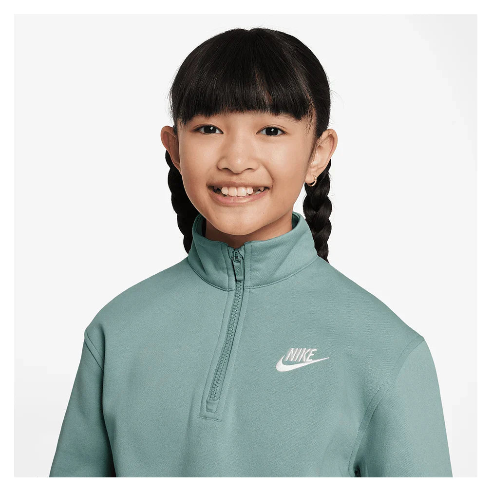 Girls' Sportswear Club Fleece 1/2-Zip Long-Sleeve Top