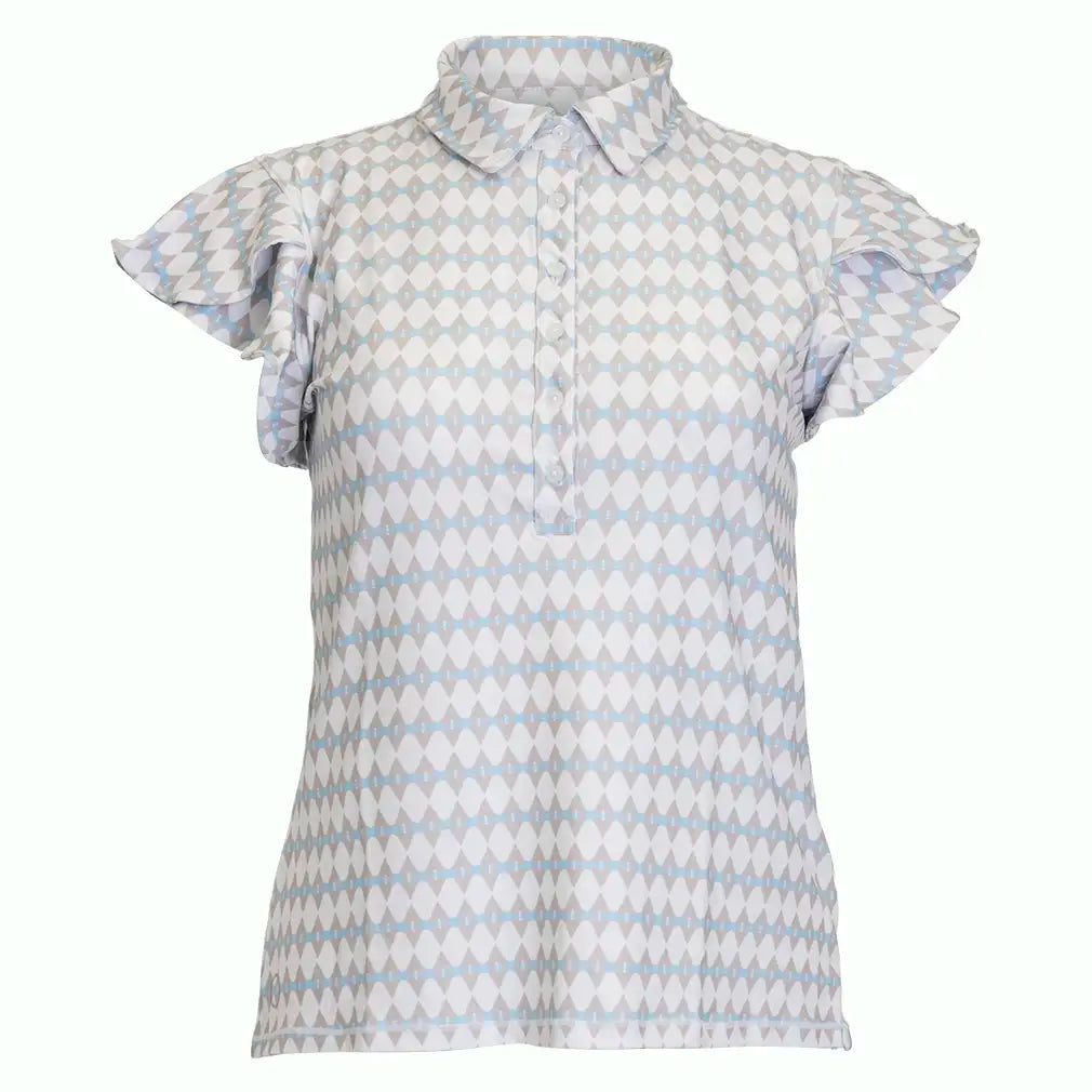 Women's Flutter Short Sleeve Top Geo Diamond