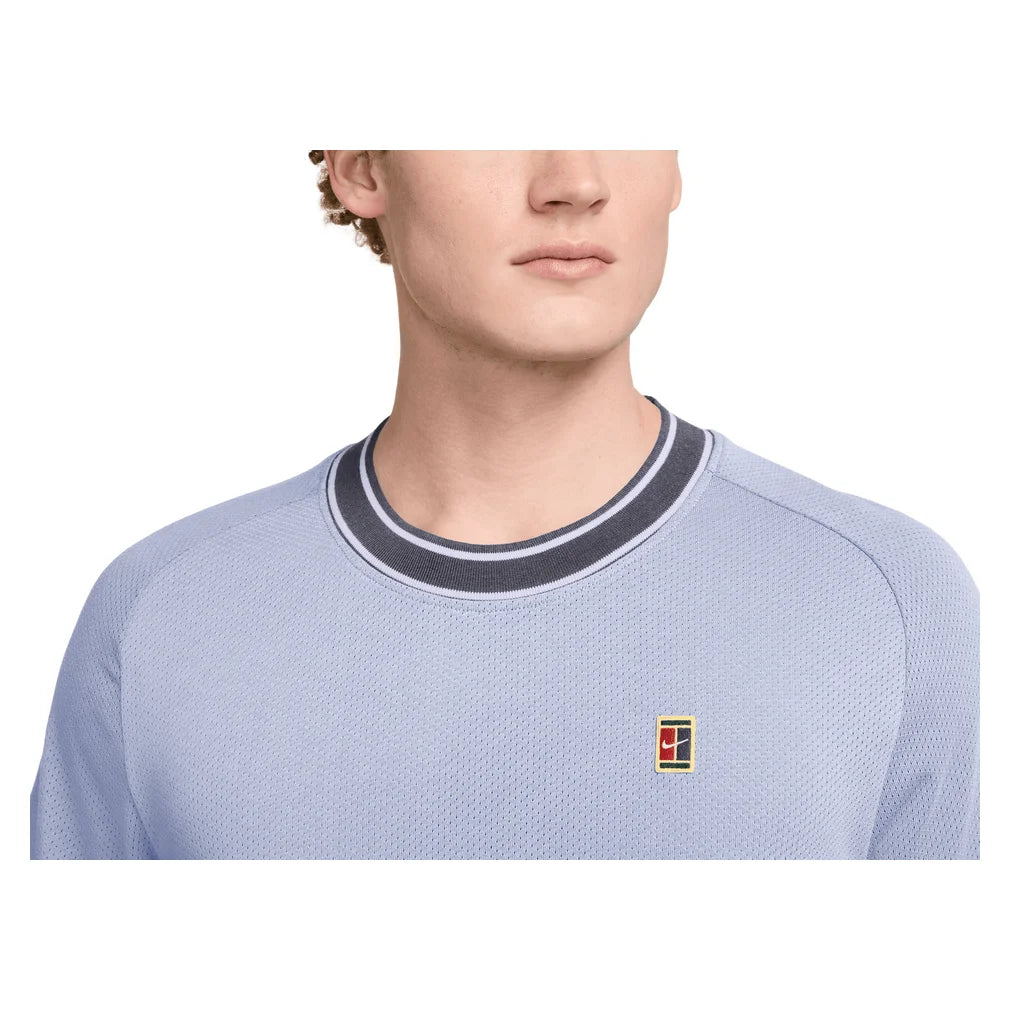 Men's Court Heritage Short Sleeve Top, Nike, Pickleball Express, FN0318-H26-3
