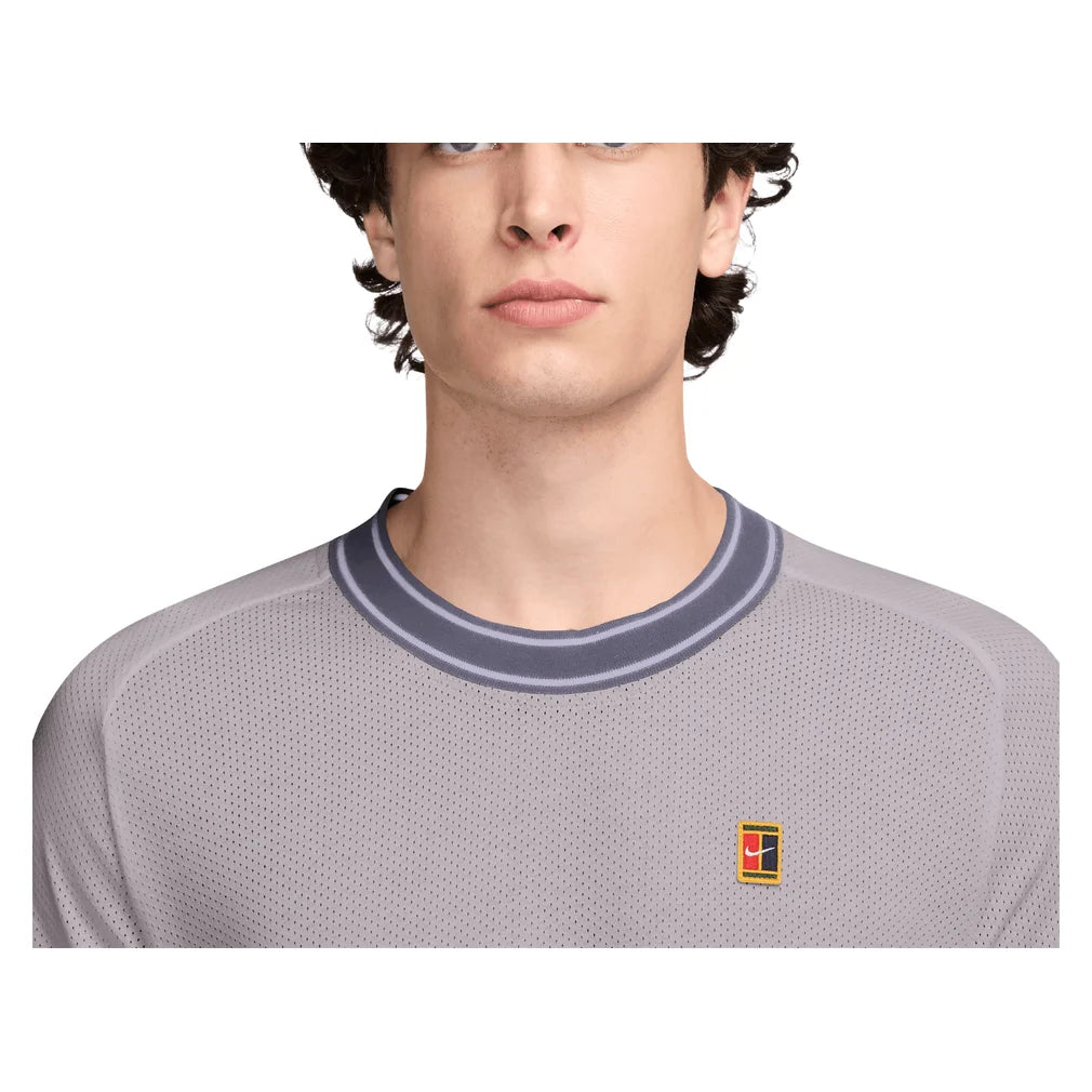 Men's Court Heritage Short Sleeve Top, Nike, Pickleball Express, FN0318-H26-4