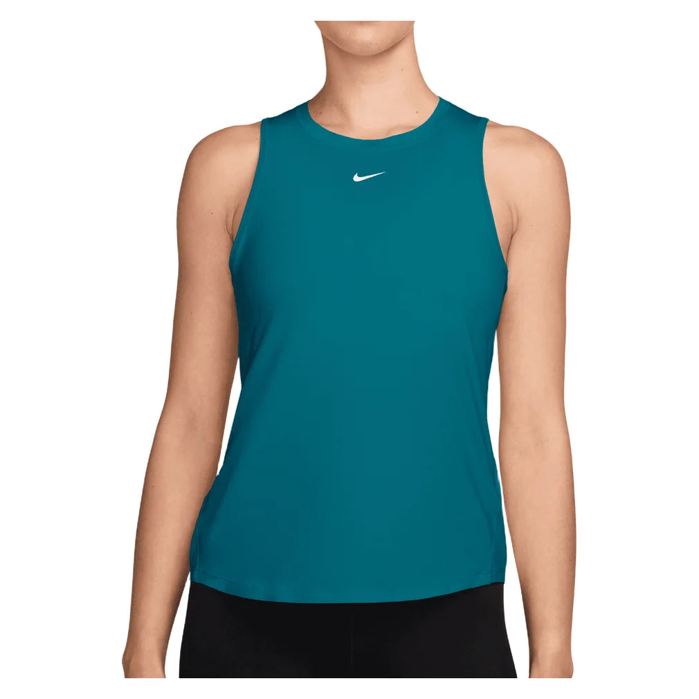 Women's One Classic Dri-FIT Training Tank, Nike, 372 Bright Spruce/White, Pickleball Express, FN2808-H26-372-BRIGHT-SPRUCE-WHITE-1