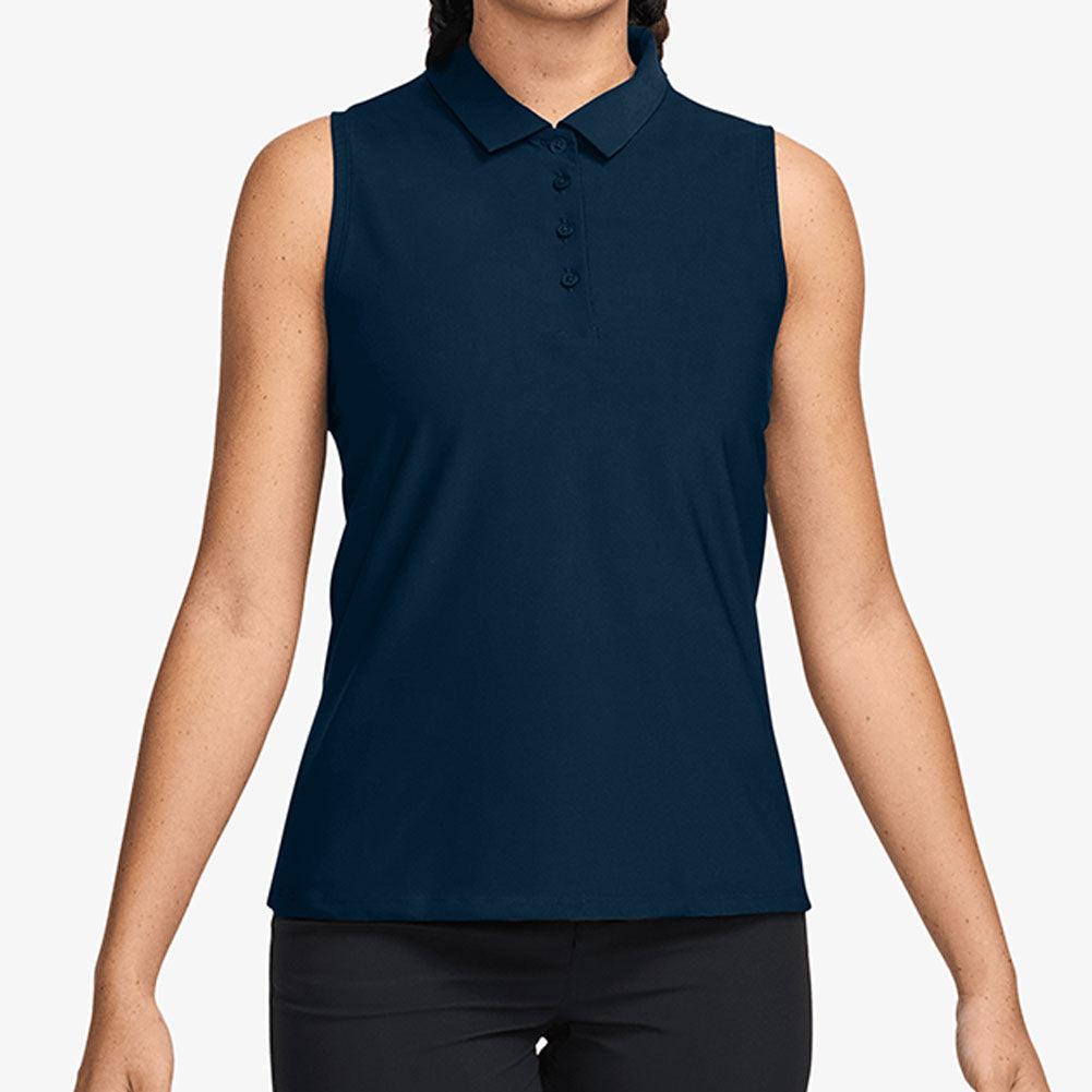 Women's Dri-Fit Victory Sleeveless Polo Armory Navy and White
