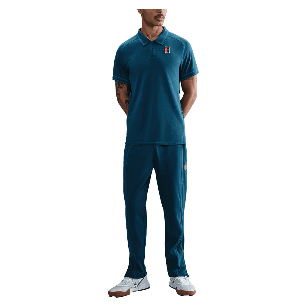 Men's Court Heritage Polo Blue Force and Green Abyss