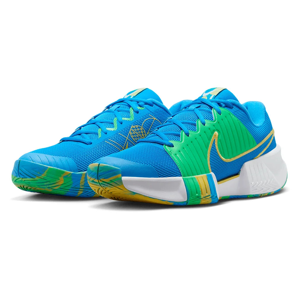 Men's Challenge GP Pro Pickleball Court Shoes Blue Hero and Green Shock