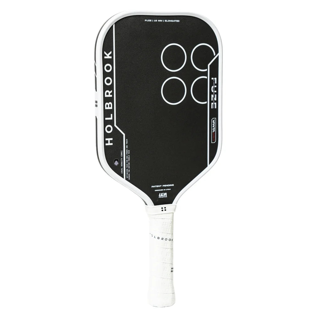 Fuze VantaGrit Elongated 14mm Pickleball Paddle Black and White, Holbrook, Pickleball Express, FUZE-V-E-14-1