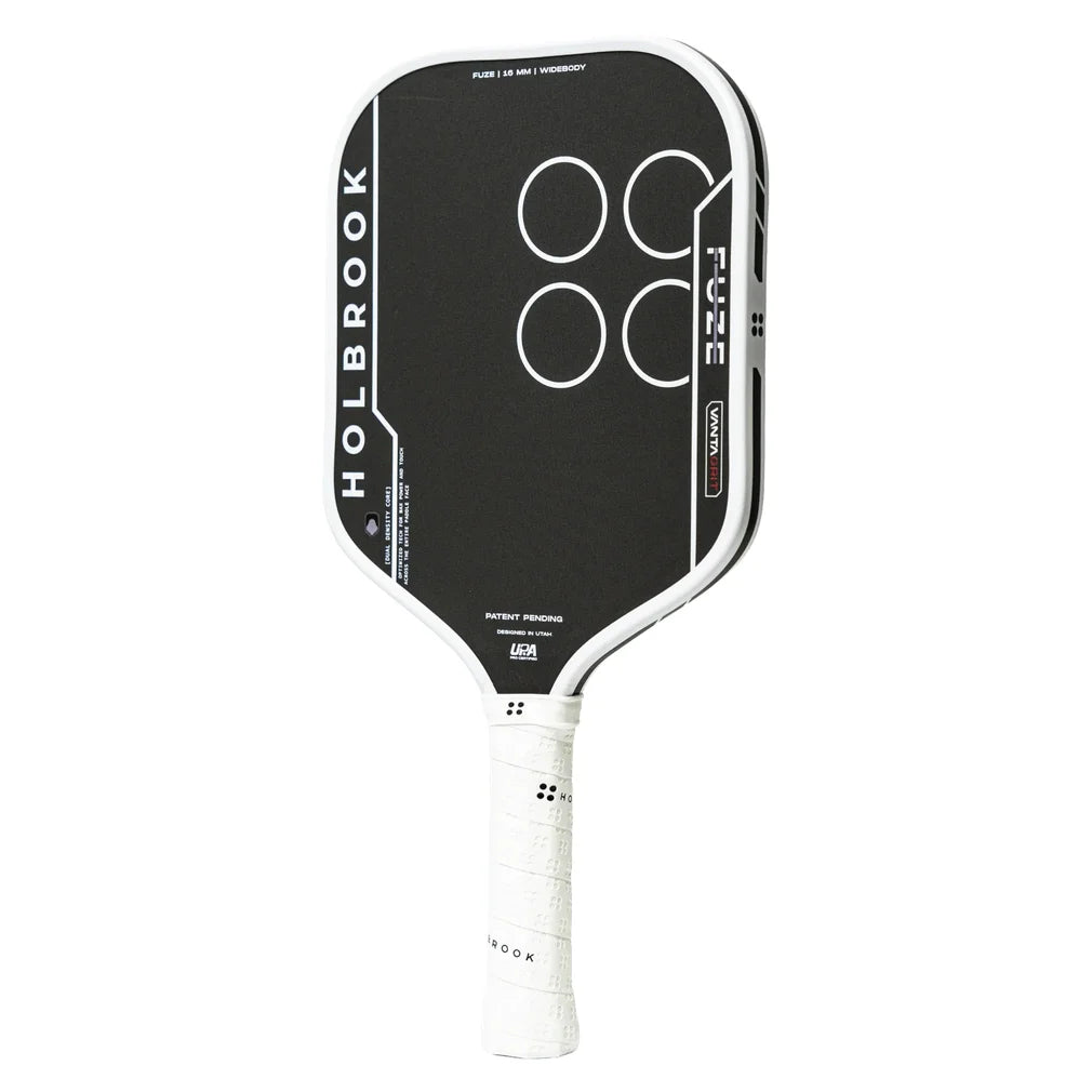 Fuze VantaGrit Widebody 16mm Pickleball Paddle Black and White, Holbrook, Pickleball Express, FUZE-V-W-16-1