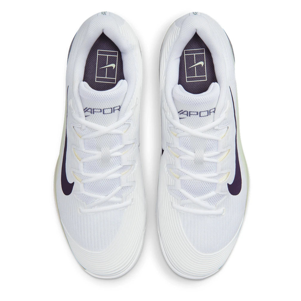 Men's Zoom Vapor 12 Shoes White and Dark Raisin