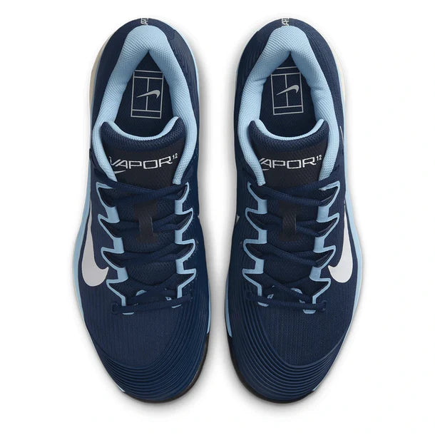 Men's Zoom Vapor 12 Court Shoes Midnight Navy and White