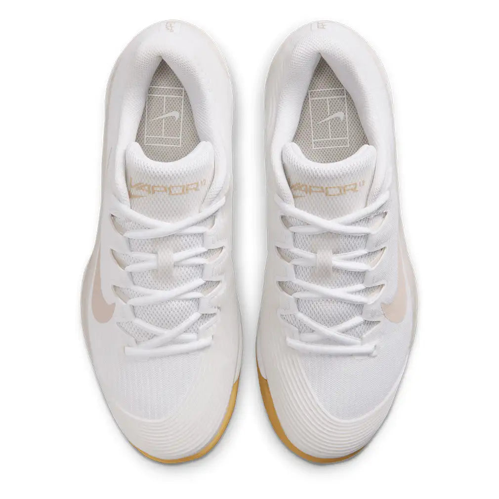 Women's Zoom Vapor 12 Shoes White and Lt Orewood Brown