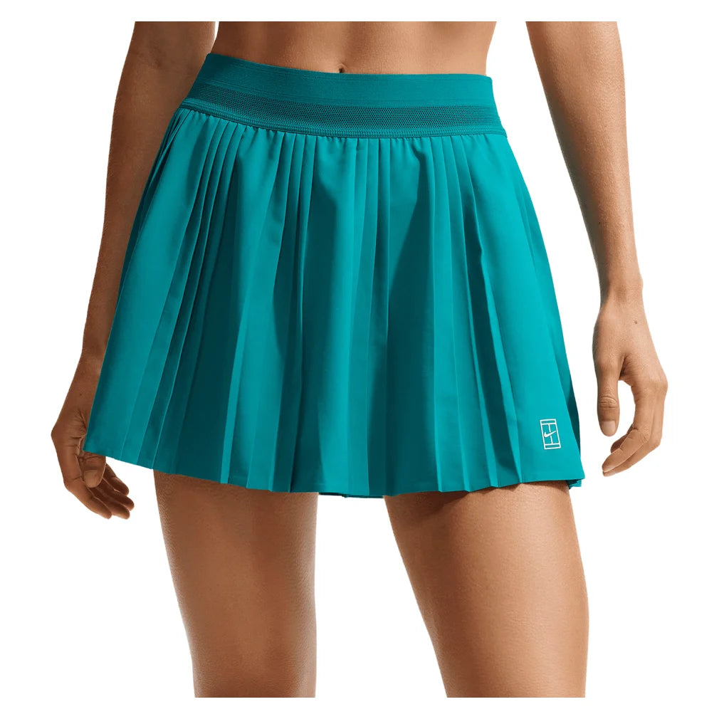 Women's Court Dri-FIT Advantage Pleated Skort, Nike, 372 Bright Spruce/White, Pickleball Express, FZ6512-H26-372-BRIGHT-SPRUCE-WHITE-1