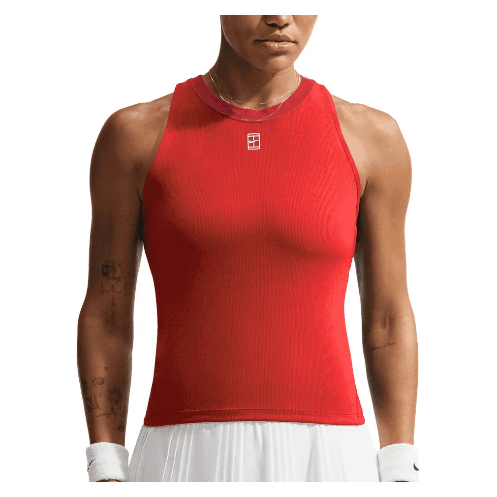 Women's Court Dri-FIT Advantage Tank, Nike, 657 University Red/White, Pickleball Express, FZ6657-H26-657-UNIVERSITY-RED-WHITE-1