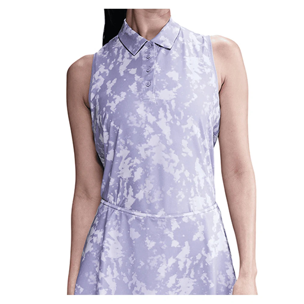 Women's Dri-FIT Victory Sleeveless Print Polo Lilac Ice and White