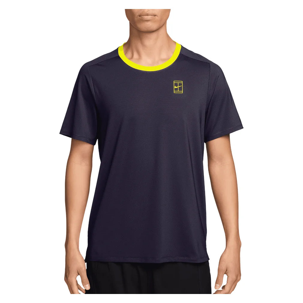 Men's Court Dri-FIT Advantage Top Purple Dynasty and Lemon Venom, Nike, Purple Dynasty/Lemon Venom, Pickleball Express, FZ6910-525H26-PURPLE-DYNASTY-LEMON-VENOM-1