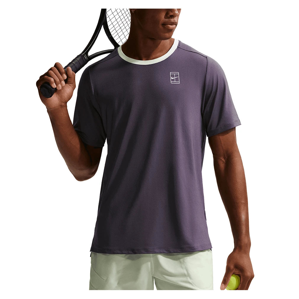 Men's Court Dri-FIT Advantage Top Dark Raisin and Volt Tint