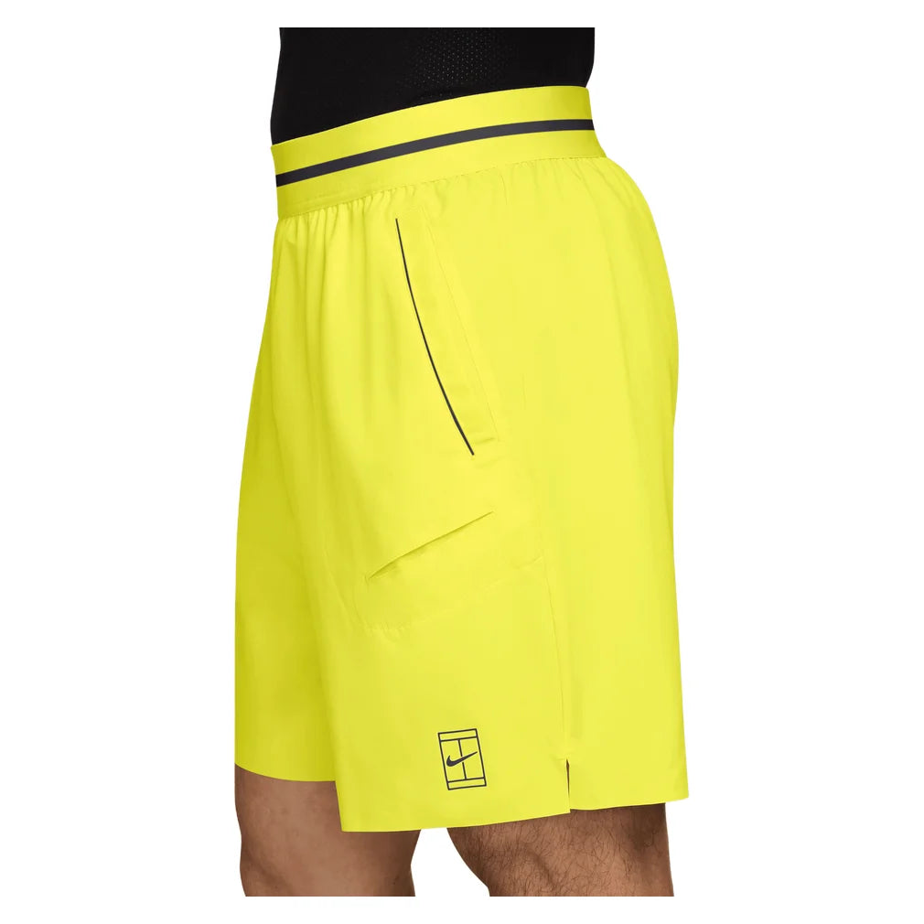 Men's Court Dri-FIT Advantage 8 Inch Short Lemon Venom and Purple Dynasty, Nike, Pickleball Express, FZ9322-750H26-2