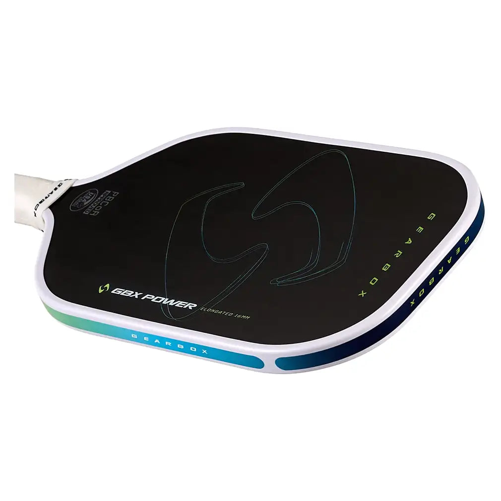 GBX Power Elongated 16mm Pickleball Paddle Black and Blue